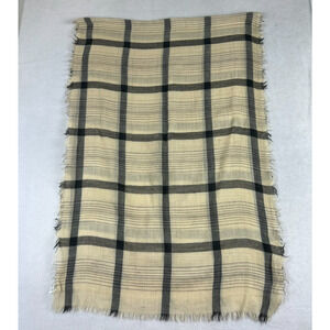 Madewell Scarf Women's 41 x 27 in Wool Blend Plaid Yellow Gray